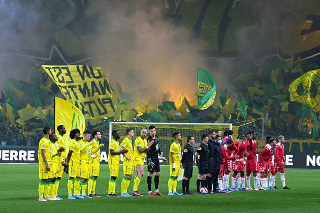 Presentation - Line up - FOOTBALL : Nantes vs Monaco - Coupe de France - 02 03 2022 FedericoPestellini Panoramic 