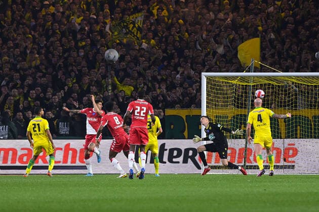 But de Maripan Guillermo ( 3 - Monaco ) - FOOTBALL : Nantes vs Monaco - Coupe de France - 02 03 2022 FedericoPestellini Panoramic 