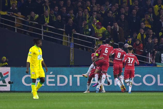 Joie des joueurs de l equipe Monaco apres le but de Maripan Guillermo ( 3 - Monaco ) - FOOTBALL : Nantes vs Monaco - Coupe de France - 02 03 2022 FedericoPestellini Panoramic 