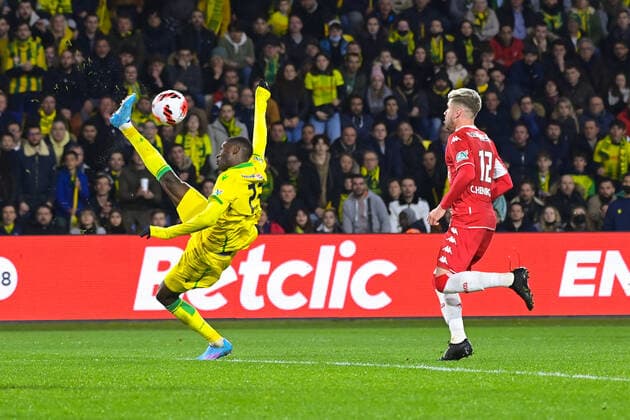 Randal KOLO MUANI ( 23 - Nantes ) - Oliveira Silva Caio ( 12 - Monaco ) - FOOTBALL : Nantes vs Monaco - Coupe de France - 02 03 2022 FedericoPestellini Panoramic 