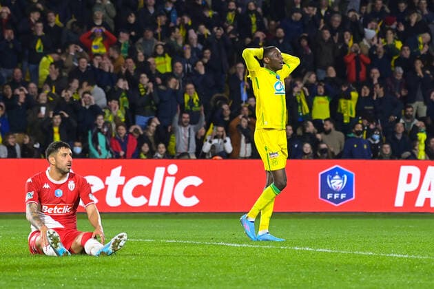 Attitude - Deception de Randal KOLO MUANI ( 23 - Nantes ) - FOOTBALL : Nantes vs Monaco - Coupe de France - 02 03 2022 FedericoPestellini Panoramic 