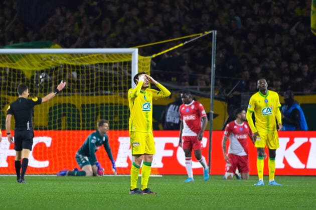Attitude - Deception de Pedro CHIRIVELLA BURGOS ( 5 - Nantes ) - FOOTBALL : Nantes vs Monaco - Coupe de France - 02 03 2022 FedericoPestellini Panoramic 