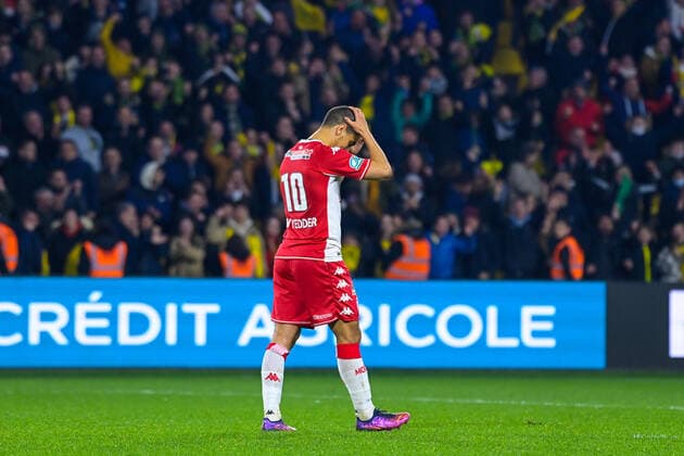 Attitude - Deception de Wissam BEN YEDDER ( 10 - Monaco ) - FOOTBALL : Nantes vs Monaco - Coupe de France - 02 03 2022 FedericoPestellini Panoramic 