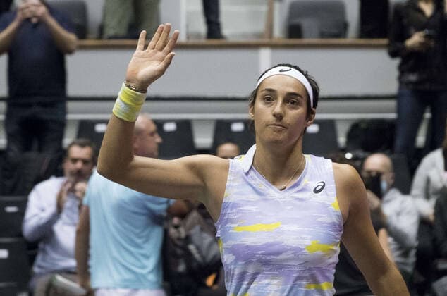 Caroline GARCIA (FRA) Martina TREVISAN (ITA) - Open 6eme sens MÃ tropole de Lyon, Lyon 03 03 2022 - TENNIS : Caroline GARCIA vs Martina TREVISAN - Open 6eme Sens Lyon Metropole - Lyon - 03 03 2022 SandrineThesillat Panoramic 