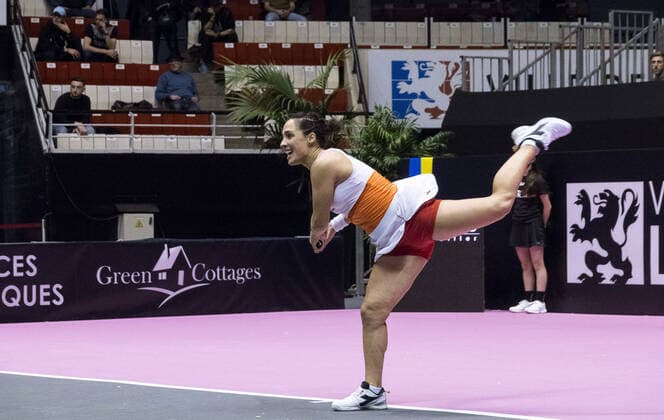 Caroline GARCIA (FRA) Martina TREVISAN (ITA) - Open 6eme sens MÃ tropole de Lyon, Lyon 03 03 2022 - TENNIS : Caroline GARCIA vs Martina TREVISAN - Open 6eme Sens Lyon Metropole - Lyon - 03 03 2022 SandrineThesillat Panoramic 