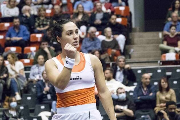 Martina TREVISAN (ITA) - Open 6eme sens MÃ tropole de Lyon, Lyon 03 03 2022 - TENNIS : Caroline GARCIA vs Martina TREVISAN - Open 6eme Sens Lyon Metropole - Lyon - 03 03 2022 SandrineThesillat Panoramic 