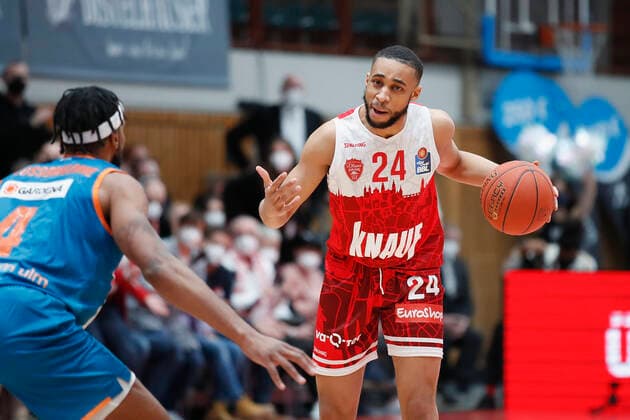 04.03.2022, s.Oliver Wuerzburg vs. ratiopharm Ulm, easyCredit BBL, 23. Spieltag, GER, Wuerzburg, tectake-Arena, Im Bild: Cameron Hunt (s.Oliver Wuerzburg) Copyright: HMBxMedia xJulienxBecker