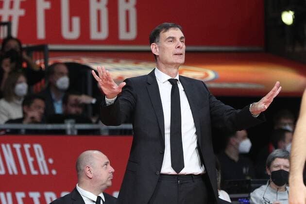 Chef-Trainer Georgios Bartzokas (Olympiakos Piraeus), FC Bayern Basketball vs. Olympiakos Piraeus, Euroleague, 04.03.2022 Muenchen Bayern Deutschland
