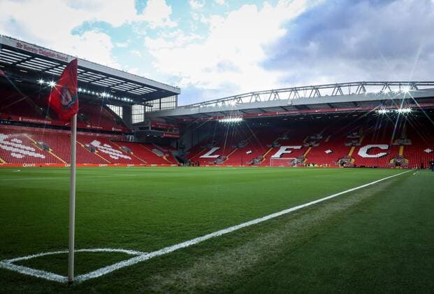 Mandatory Credit: Photo by Paul Currie Shutterstock (12833296f) General view inside the ground Liverpool v West Ham United, Premier League, Football, Anfield, Liverpool, UK - 05 Mar 2022 EDITORIAL USE ONLY No use with unauthorised audio, video, data, fixture lists, club league logos or live services. Online in-match use limited to 120 images, no video emulation. No use in betting, games or single club league player publications. Liverpool v West Ham United, Premier League, Football, Anfield, Liverpool, UK - 05 Mar 2022 EDITORIAL USE ONLY No use with unauthorised audio, video, data, fixture lists, club league logos or live services. Online in-match use limited to 120 images, no video emulation. No use in betting, games or single club league player publications. Copyright: xPaulxCurrie Shutterstockx 12833296f
