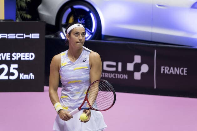 Caroline GARCIA (FRA) en 1 2 finale TENNIS : Open 6eme sens Metropole de Lyon - 05 03 2022 SandrineThesillat Panoramic 