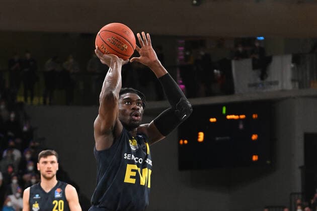 Basketball I Herren I Saison 2021-2022 I BBL I 23. Spieltag I Hamburg Towers - EWE Baskets Oldenburg I 05.03.2022 Tai Odiase (21, EWE Baskets Oldenburg) Freiwurf Hamburg edel-optics.de Arena Hamburg Deutschland Copyright: xLobeca AndreasxHannigx