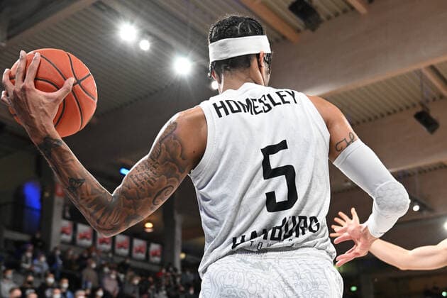 Basketball I Herren I Saison 2021-2022 I BBL I 23. Spieltag I Hamburg Towers - EWE Baskets Oldenburg I 05.03.2022 Caleb Homesley (5, Hamburg Towers) Hamburg edel-optics.de Arena Hamburg Deutschland Copyright: xLobeca AndreasxHannigx