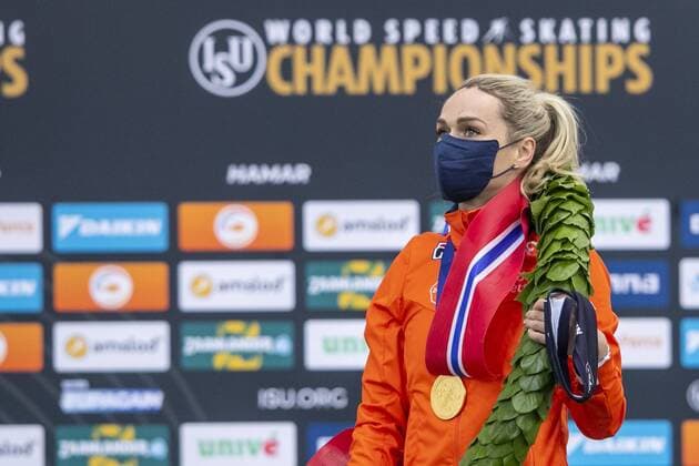 Bilder des Jahres 2022, Sport 03 März Sport Themen der Woche KW09 Sport Bilder des Tages HAMAR, Vikingskipet, 06-03-2022 , season 2021 2022 , World Allround Speedskating Championships. Irene Schouten WC Allround 06-03-2022  x15649933x Copyright: