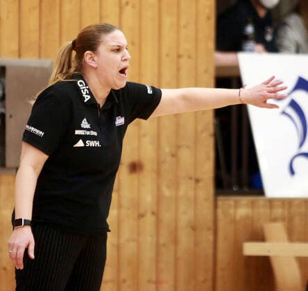 Katerina Hatzidaki (Halle), Da-Basketball,1. Bundesliga 2021 22, , 06.03.22, TSV Wasserburg vs Gisa LIONS SV Halle, Wasserburg, Badria Sportzentrum Copyright: WolfgangxFehrmann