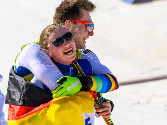 Bilder des Jahres 2022, Sport 03 März Sport Themen der Woche KW10 Sport Bilder des Tages Paralympic Games Beijing 2022 08.3.2022 Day (4) ZHANGIJAKOU, PEOPLES REPUBLIC OF CHINA - MARCH 08: Image of the Paralympic Games Beijing 2022 during the para biathlon middle distance competitions at Zhangijakou National Biathlon Center of Zhangijakou on 08.3.2022 in Hebei Peoples Republic of China. WALTER, Leonie (GER), local club: SC St. Peter (BAD), date of birth: 17.10.2004 place of birth: Freiburg, paralympic classification: B2 and her guide STRECKER, Pirmin (GER) on their way to gold. Oliver Kremer DBS *** Paralympic Games Beijing 2022 08 3 2022 Day 4 ZHANGIJAKOU, PEOPLES REPUBLIC OF CHINA MARCH 08 Image of the Paralympic Games Beijing 2022 during the para biathlon middle distance competitions at Zhangijakou National Biathlon Center of Zhangijakou on 08 3 2022 in Hebei Peoples Republic of China WALTER, Leonie GER , local club SC St Peter BAD , date of birth 17 10 2004 place of birth Freiburg, paralympic classification B2 and her guide STRECKER, Pirmin GER on their way to gold Oliver Kremer DBS Copyright: xBEAUTIFULxSPORTS OliverxKremerx