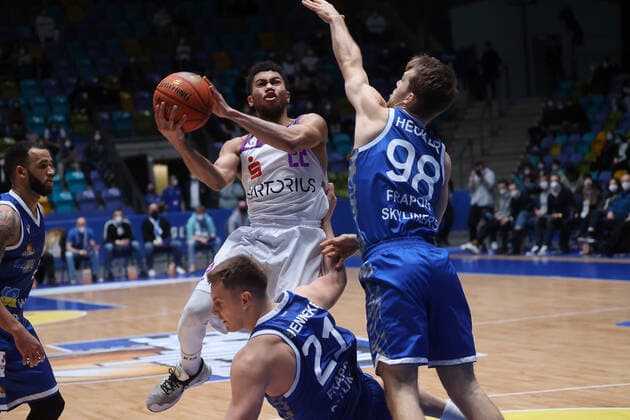 Stephen Brown (BG Goettingen 22), Skyliners Frankfurt vs. BG Goettingen, Basketball, 1. Easy Credit- Bundesliga, 21. Spieltag, 09.03.2022, Skyliners Frankfurt vs. BG Goettingen, Basketball, 1. Easy Credit- Bundesliga, 21. Spieltag, 09.03.2022 Frankfurt Copyright: xJoergxNiebergall Eibner-Pressefox EP_JNL
