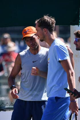 Rafael Nadal (Esp) and Daniil Medvedev TENNIS : BNP Paribas Open 2022 - 09 03 2023 AntoineCouvercelle Panoramic 