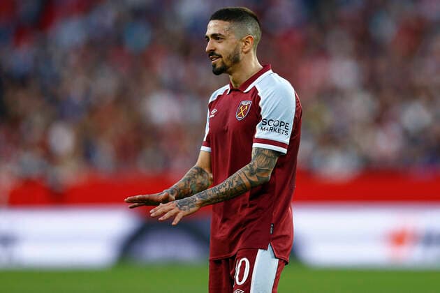 ESP: Sevilla FC-West Ham. UEFA Europa League Manuel Lanzini of West Ham during the UEFA Europa League match, round of 16 between Sevilla FC and West Ham played at Sanchez Pizjuan Stadium on March 10, 2022 in Sevilla, Spain. (Antonio Pozo PRESSINPHOTO) kpng Copyright: xAntonioxPozox xPRESSINPHOTOx AP_100322_010