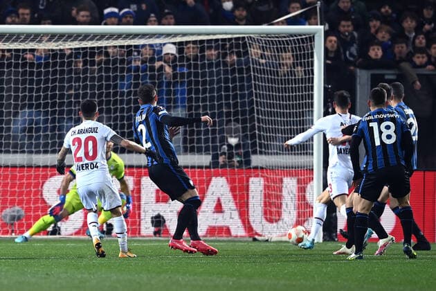 Mg Bergamo 10 03 2022 - Europa League Atalanta-Bayer Leverkusen foto Matteo Gribaudi Image nella foto: gol Charles Aranguiz 