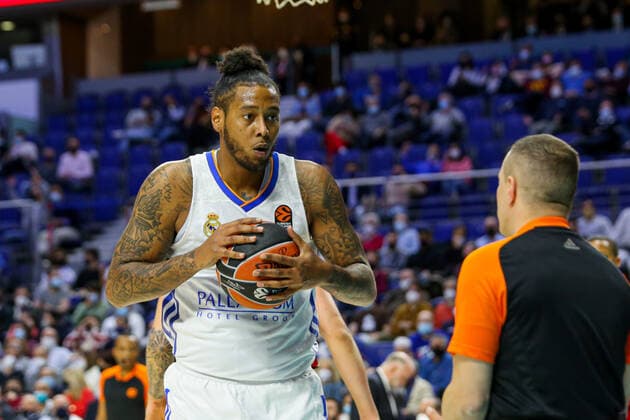 10th March 2022; Wizink Center; Madrid, Spain; Turkish Airlines Euroleague Basketball; Spain, Real Madrid vs AX Armani Exchange Milan; Trey Thompkins (Madrid) Madrid Spain Basketball Copyright: xAlbaxPachecox xAgenciaxLOFx