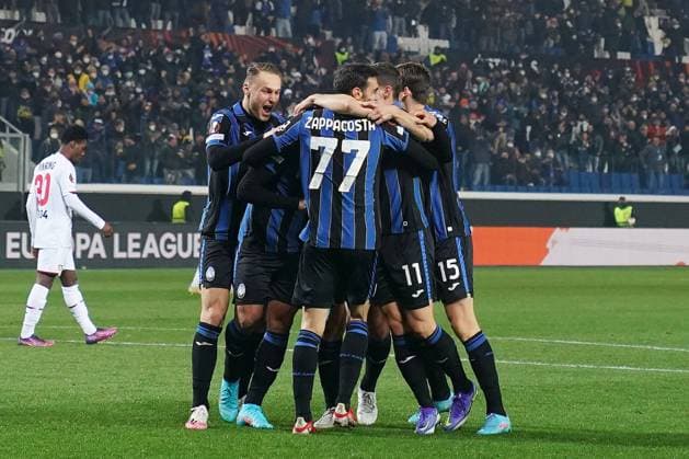 Photo Spada LaPresse March 10, 2022 - Bergamo ,Italy Soccer Atalanta vs Bayer Leverkusen - Europa League 2021 2022 In the photo : Luis Muriel (Atalanta BC); celebrates after scoring 3-1  Copyright: xSpada LaPressex