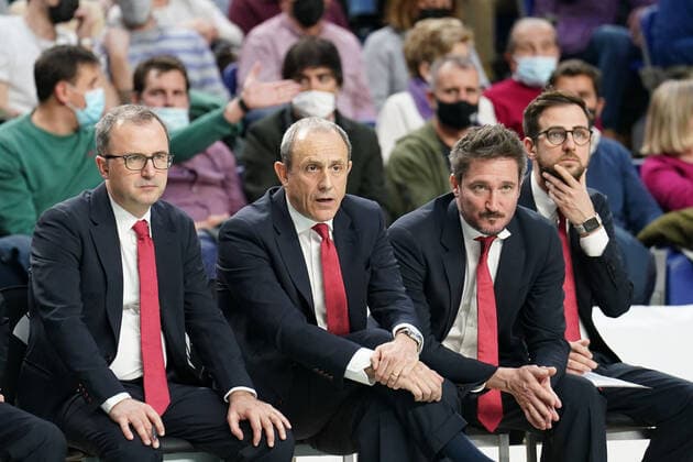 Mandatory Credit: Photo by Simone Lucarelli LiveMedia Shutterstock (12844111ab) Head Coach Ettore Messina (AX Armani Exchange Milan) Basketball Euroleague Championship Real Madrid Baloncesto vs A X Armani Exchange Milano, Palacio de Deportes, Madrid, Spain - 10 Mar 2022 Basketball Euroleague Championship Real Madrid Baloncesto vs A X Armani Exchange Milano, Palacio de Deportes, Madrid, Spain - 10 Mar 2022  Copyright: xSimonexLucarelli LiveMedia Shutterstockx 12844111ab
