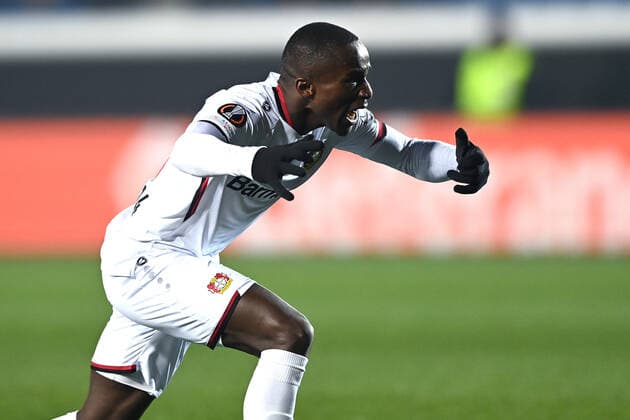 Mg Bergamo 10 03 2022 - Europa League Atalanta-Bayer Leverkusen foto Matteo Gribaudi Image nella foto: esultanza gol Moussa Diaby 