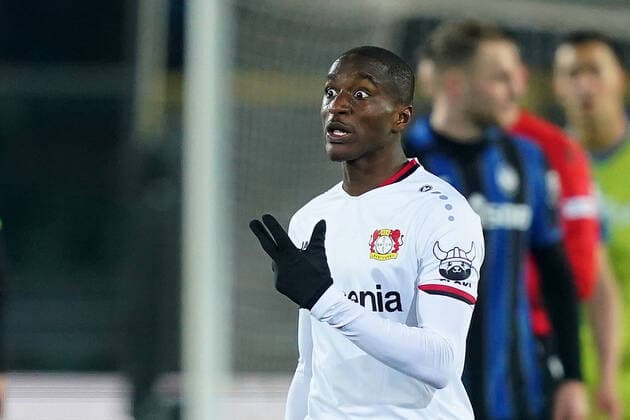 Photo Spada LaPresse March 10, 2022 - Bergamo ,Italy Soccer Atalanta vs Bayer Leverkusen - Europa League 2021 2022 In the photo :diaby ( Bayer Leverkusen ) celebrates after scoring 3-2  Copyright: xSpada LaPressex