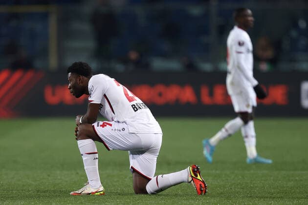 Timothy Fosu-Mensah (Bayer 04 Leverkusen) reacts during Atalanta BC vs Bayer Leverkusen, football Europa League match in Bergamo, Italy, March 10 2022  Copyright: xFrancescoxScaccianocex xipa-agenx xx 0