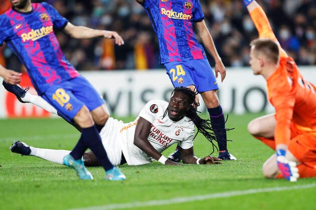 Bafetimbi Gomis (Galatasaray), MARCH 10, 2022 - Football Soccer : UEFA Europa League Round of 16 1st leg match between FC Barcelona, Barca 0-0 Galatasaray AS at the Camp Nou stadium in Barcelona, Spain. Noxthirdxpartyxsales  (182953595)