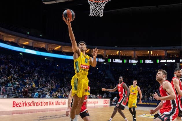 Basketball Berlin 10.03.2022 Saison 2021 2022 Euroleague Regular Season Alba Berlin - Olympiakos Piräus Maodo Lo (Alba Berlin, No.00)