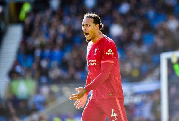 Mandatory Credit: Photo by Simon Dack TPI Shutterstock (12846634ax) Virgil Van Dijk of Liverpool during the Premier League match between Brighton and Hove Albion and Liverpool at the American Express Stadium , Brighton , UK - 12th March 2022 Brighton & Hove Albion v Liverpool Premier League Football, Amex Stadium, Brighton, United Kingdom - 12 Mar 2022 Editorial use only. No merchandising. For Football images FA and Premier League restrictions apply inc. no internet mobile usage without FAPL license - for details contact Football Dataco Brighton & Hove Albion v Liverpool Premier League Football, Amex Stadium, Brighton, United Kingdom - 12 Mar 2022 Editorial use only. No merchandising. For Football images FA and Premier League restrictions apply inc. no internet mobile usage without FAPL license - for details contact Football Dataco  Copyright: xSimonxDack TPI Shutterstockx 12846634ax
