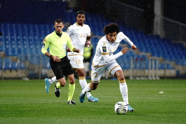 Calvin Stengs (OGC Nice) FOOTBALL : Montpellier vs OGC Nice - Ligue 1 Uber Eats - Montpellier - 12 03 2022 NorbertScanella Panoramic 