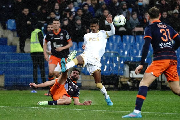 Jordan Ferri (Montpellier FC) - Hicham Boudaoui (OGC Nice) FOOTBALL : Montpellier vs OGC Nice - Ligue 1 Uber Eats - Montpellier - 12 03 2022 NorbertScanella Panoramic 
