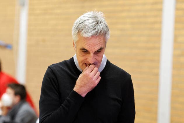 Rheinstars vs. Eintracht Stahnsdorf Rheinstars Köln vs. Eintracht Stahnsdorf, Basketball, BARMER 2. Basketball Bundesliga ProB, Trainer Stephan Baeck (Rheinstars), 12.03.2022,