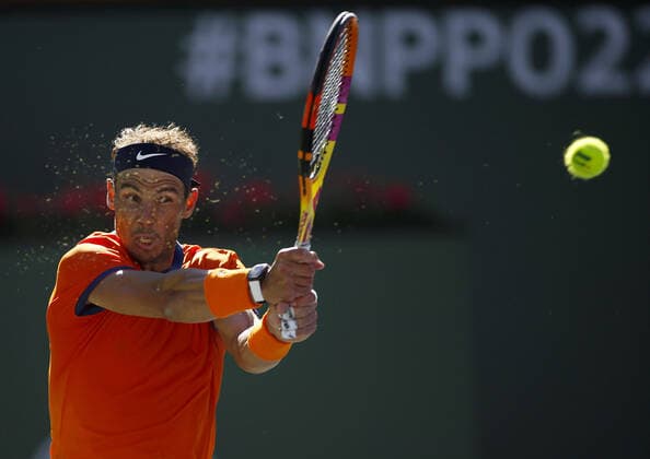 Mandatory Credit: Photo by Ella Ling Shutterstock (12845049ca) Rafael Nadal of Spain in action BNP Paribas Open, Tennis, Day 4, Indian Wells Tennis Garden, California, USA - 12 Mar 2022 BNP Paribas Open, Tennis, Day 4, Indian Wells Tennis Garden, California, USA - 12 Mar 2022 Copyright: xEllaxLing Shutterstockx 12845049ca