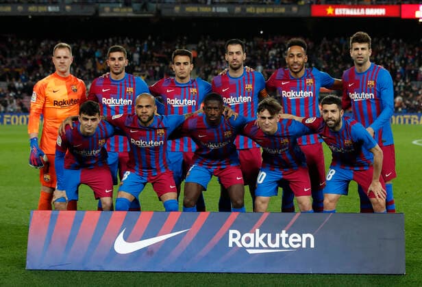 Partido de LaLiga Santander entre el Barcelona y el Osasuna. En la imagen, once inicial del Barcelona. LaLiga Santander match between Barcelona and Osasuna. In this picture, Barcelona starting line-up. 