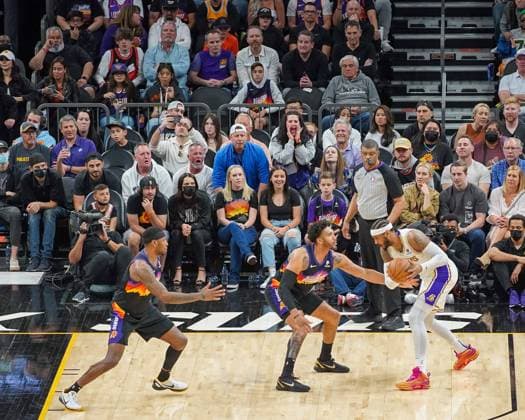 Phoenix, Arizona, March 13th 2022: Carmelo Anthony ( 7 Los Angeles Lakers inn action during the National Basketball Association game between the Los Angeles Lakers and the Phoenix Suns at Footprint Center in Phoenix, Arizona. Edwin Rodriguez SPP Los Angeles Lakers v Phoenix Suns - NBA, Basketball Herren, USA - FootPrint Center 