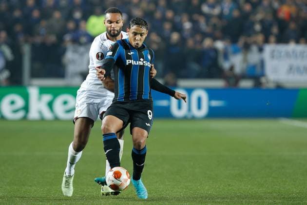 Atalanta vs Bayer Leverkusen, last 16 1st leg Europe League 2021-2022 Italy, Bergamo, march 10 2022: Luis Muriel (Atalanta striker) ball control in the second half during football match ATALANTA vs BAYER LEVERKUSEN, last16 1st leg Europe League 2021-2022 , Gewiss stadium Bergamo Italy Copyright: MGC