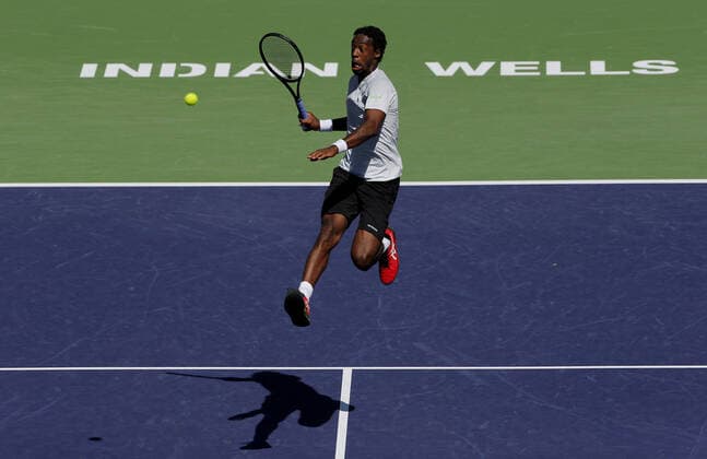 Mandatory Credit: Photo by Ella Ling Shutterstock (12845056f) Gael Monfils of France in action BNP Paribas Open, Tennis, Day 6, Indian Wells Tennis Garden, California, USA - 14 Mar 2022 BNP Paribas Open, Tennis, Day 6, Indian Wells Tennis Garden, California, USA - 14 Mar 2022 Copyright: xEllaxLing Shutterstockx 12845056f