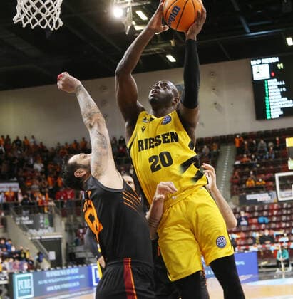 Rawle Alkins (Riesen, rechtes) . MHP Riesen Ludwigsburg vs. Galatasaray Nef. Basketball-Champions League 2021-2022. Ludwigsburg , GER, 14.03.2022,