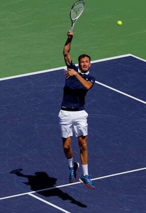 Mandatory Credit: Photo by Ella Ling Shutterstock (12845056z) Daniil Medvedev of Russia in action BNP Paribas Open, Tennis, Day 6, Indian Wells Tennis Garden, California, USA - 14 Mar 2022 BNP Paribas Open, Tennis, Day 6, Indian Wells Tennis Garden, California, USA - 14 Mar 2022 Copyright: xEllaxLing Shutterstockx 12845056z