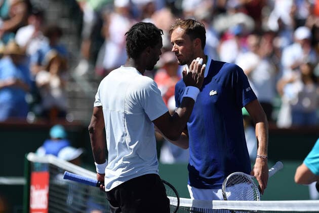 Gael Monfils defeated world number 1 Daniil Medvedev TENNIS : BNP Paribas Open 2022 - 14 03 2023 AntoineCouvercelle Panoramic 