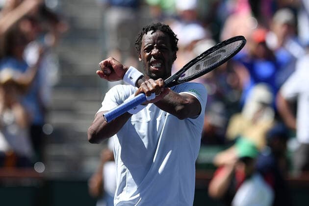 Gael Monfils defeated world number 1 Daniil Medvedev TENNIS : BNP Paribas Open 2022 - 14 03 2023 AntoineCouvercelle Panoramic 