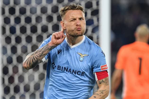 Sport Bilder des Tages Roma 14 03 2022 - campionato di calcio serie A Lazio-Venezia foto Image nella foto: esultanza gol Ciro Immobile 