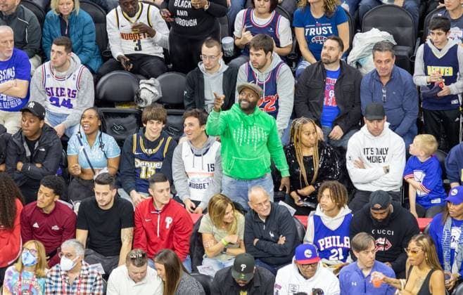 Philadelphia, Pennsylvania, United States of America, March 14th 2022: 76ers supporters during the National Basketball Association game between the Philadelphia 76ers and Denver Nuggets at Wells Fargo Center in Philadelphia, PA (NO COMMERCIAL USAGE) Georgia Soares SPP Philadelphia 76ers v Denver Nuggets 