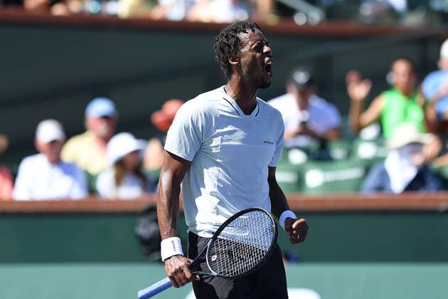 Gael Monfils defeated world number 1 Daniil Medvedev TENNIS : BNP Paribas Open 2022 - 14 03 2023 AntoineCouvercelle Panoramic 