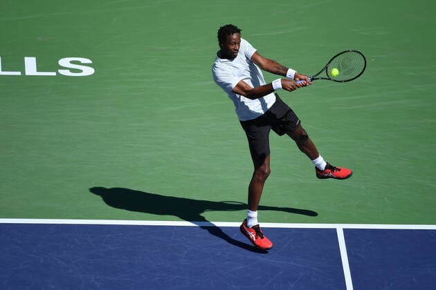 Gael Monfils defeated world number 1 Daniil Medvedev TENNIS : BNP Paribas Open 2022 - 14 03 2023 AntoineCouvercelle Panoramic 