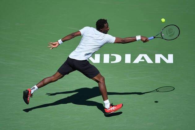 Gael Monfils defeated world number 1 Daniil Medvedev TENNIS : BNP Paribas Open 2022 - 14 03 2023 AntoineCouvercelle Panoramic 