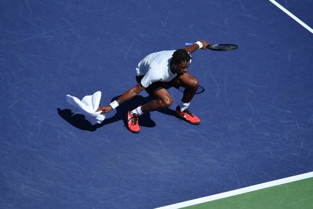 Gael Monfils defeated world number 1 Daniil Medvedev TENNIS : BNP Paribas Open 2022 - 14 03 2023 AntoineCouvercelle Panoramic 